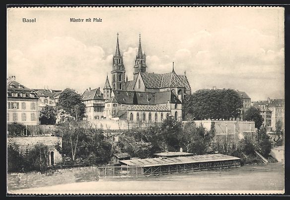 Cartoline postali: AK Basel, Münster mit Pfalz – Usato da Berlin venduto da bartko-reher