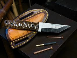 Damast Messer feststehend HANDMADE 21cm ODERMATT No. 48 NEU