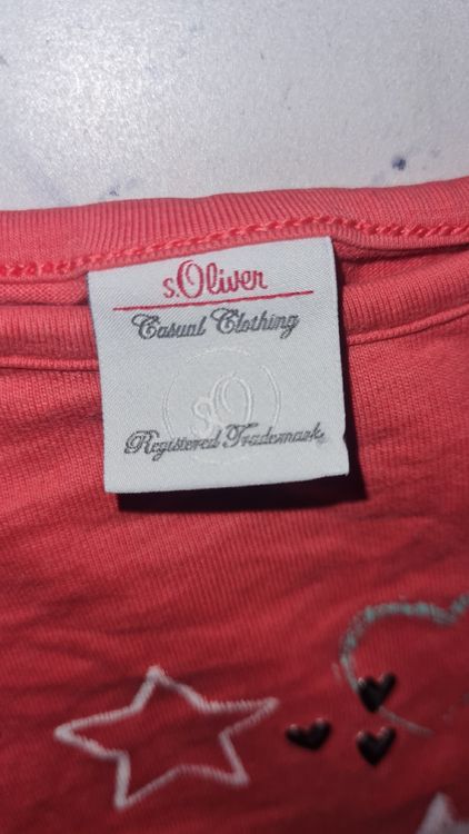 Langarmshirt Gr. 92 Rot Sterne Glitzer Mädchen 2