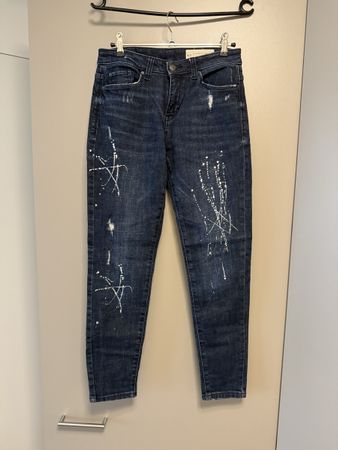 ESPRIT Jeans Skinny Fit Dunkelblau W27 mit Farbspritzern