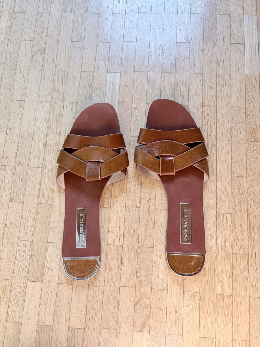 Zara Damenschuhe: Mules plates Zara Basic camel / cognac – pointure 42 – Gebraucht aus Fribourg von alex_afs 1