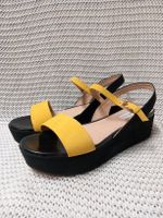 Fratelli Rossetti Plateau-Sandalen schwarz/gelb Gr.38 TOP!