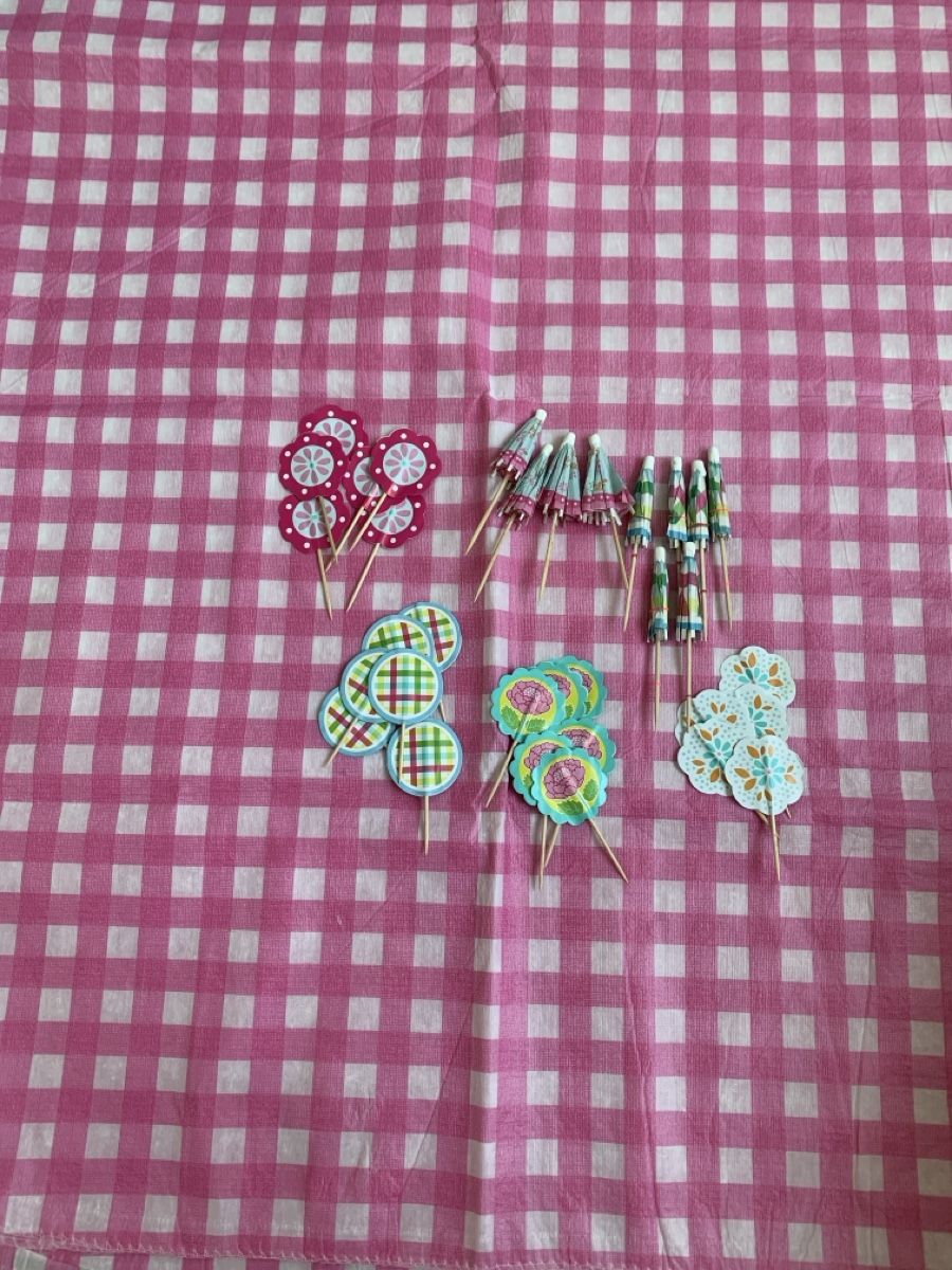 Tutte le decorazioni: Paper tablecloth + Decoration Set, Floral & Umbrella – Usato da Immensee venduto da Gitter