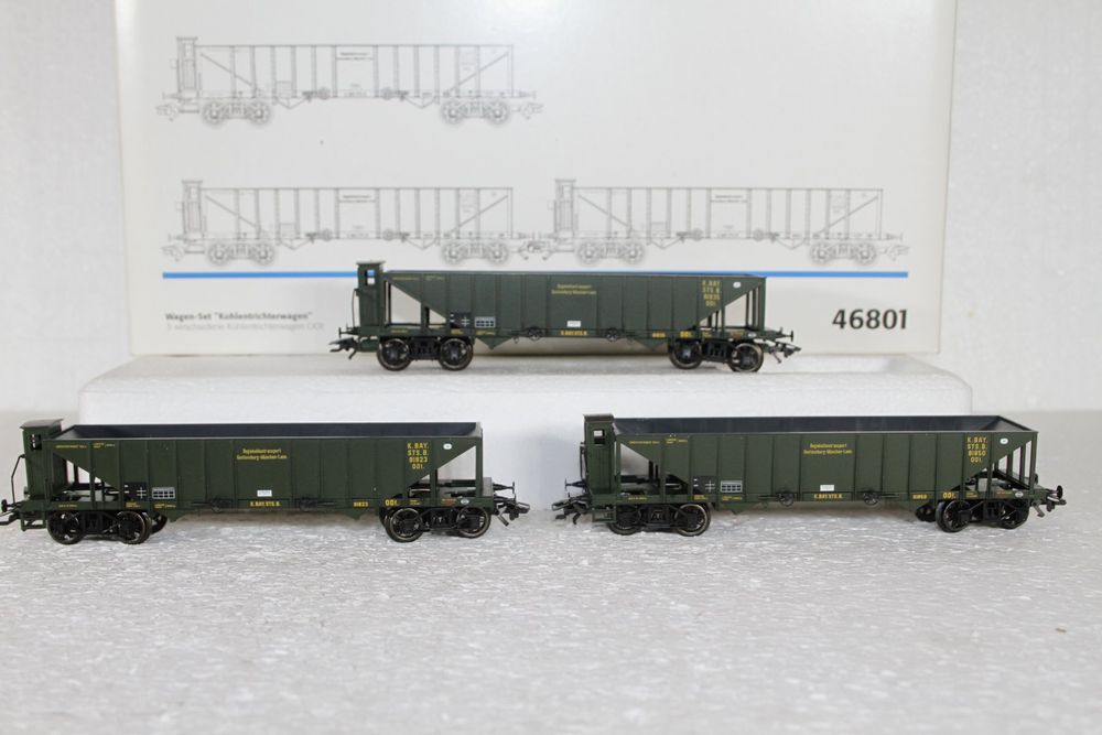 Märklin 46801 Wagen-Set Kohlentrichterwagen OOt K.Bay.Sts.B. (Gebraucht ...