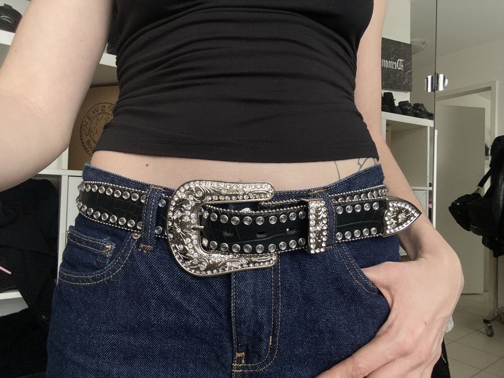 Coubeau Strass Gürtel Bling Western - Glitzer Gürtel Für Cowboy & Cowgirl Style