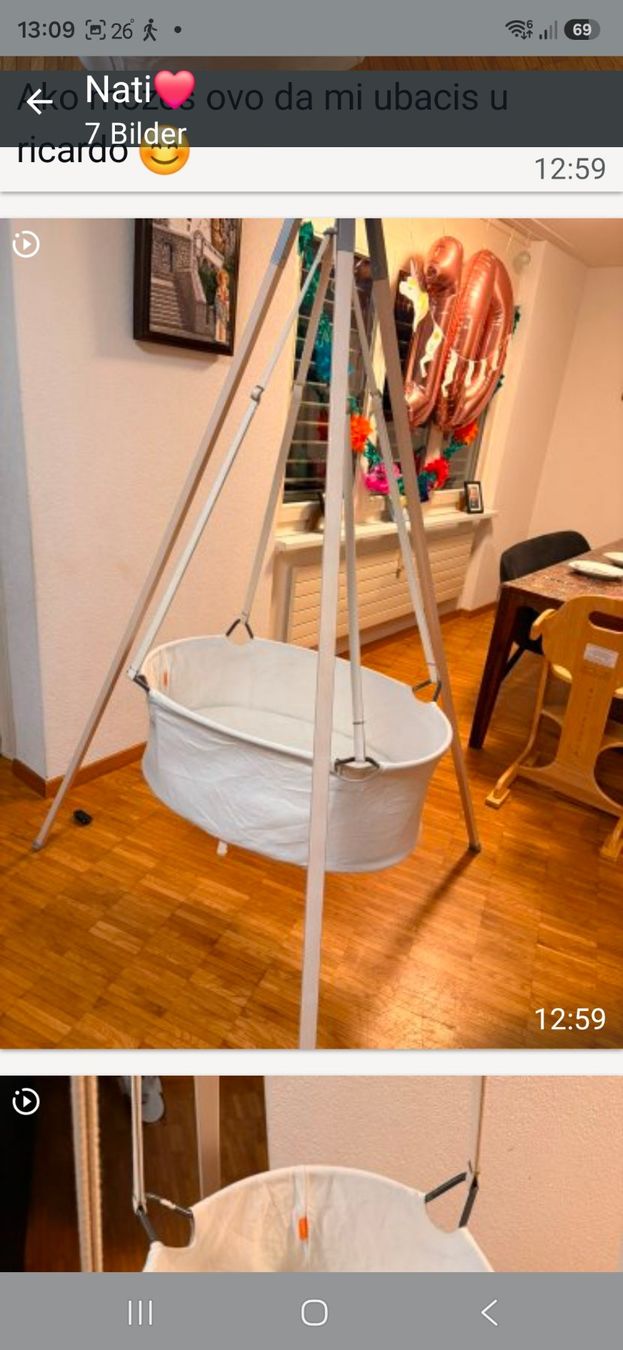 Sonstiges für Haushalt & Wohnen: Baby Hängekorb mit Ständer weiss gebraucht – Gebraucht aus Emmenbrücke von nev_hh85 3