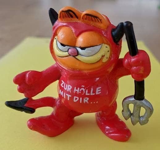 Bullyland Statuette: Garfield - ZUR HÖLLE MIT DIR... - TEUFEL - BULLY 1981 – Usato da Walenstadt venduto da Numis68 1