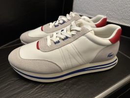 Lacoste Sneaker Gr. 45 weiss/rot/blau - Top Zustand!