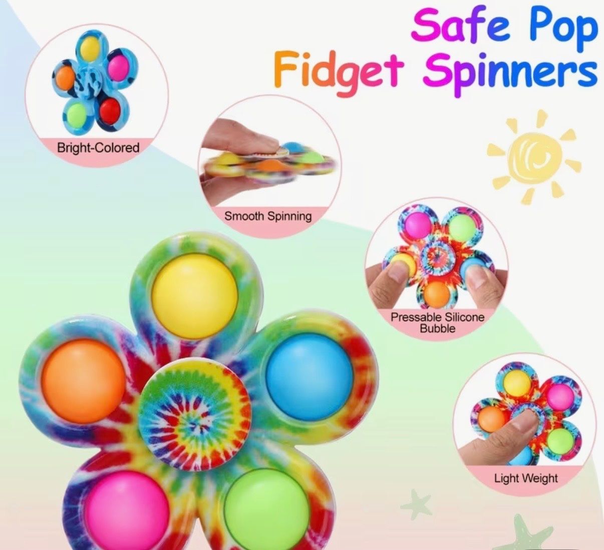 Giocattoli: 2x Fidget-Spinner: sensorisches Stressabbau Drehspielzeug – Nuovo (secondo la descrizione) da Teufenthal AG venduto da MeineSchatztruhe 1