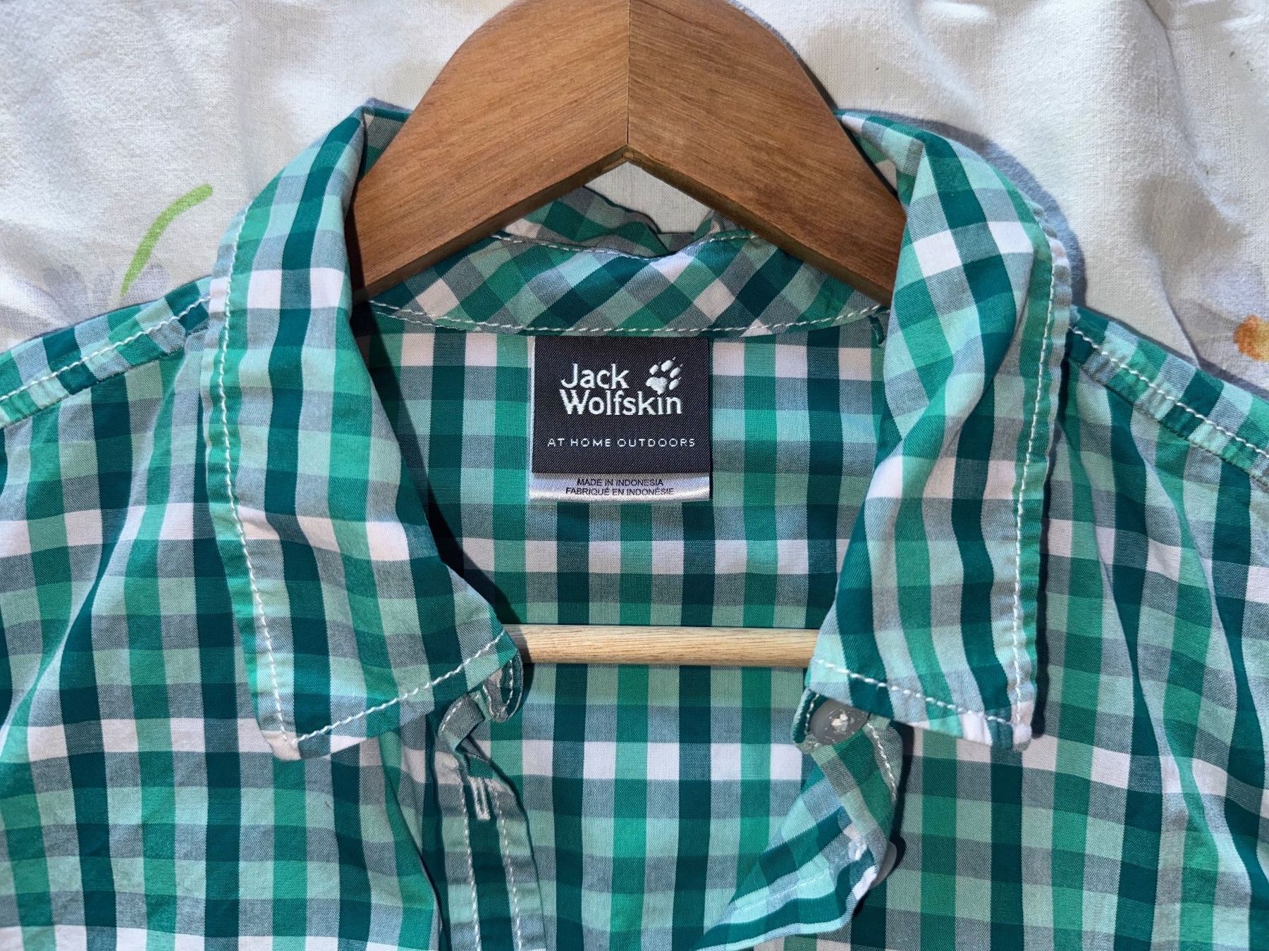 Jack Wolfskin Camicette: Jack Wolfskin Chemise vert/bleu manche courte taille M – Usato da Ovronnaz venduto da Etagne68 3