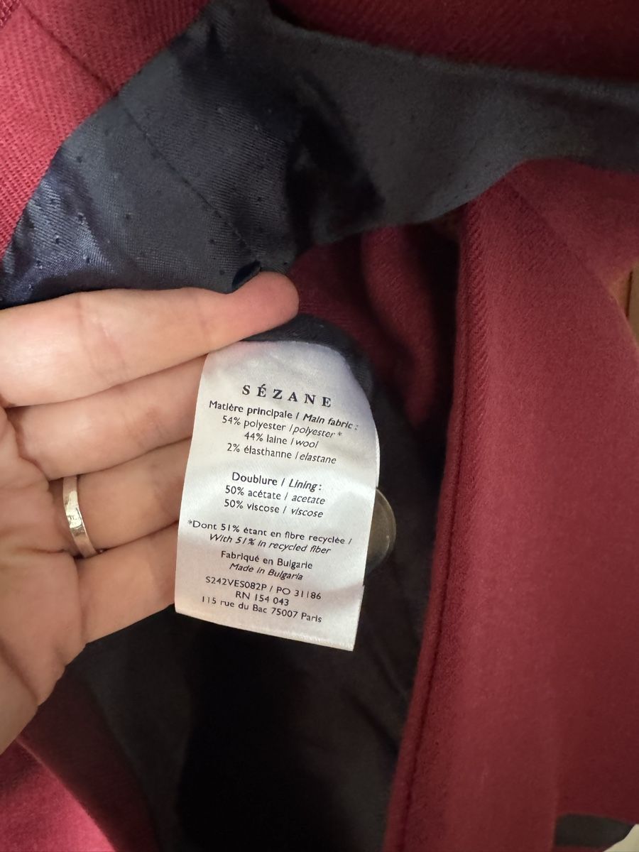 Sezane Giacche: Veste Chelsea Sézane - bordeaux  – Nuovo e nell'imballaggio originale da Le Lignon venduto da mae_9hql 2