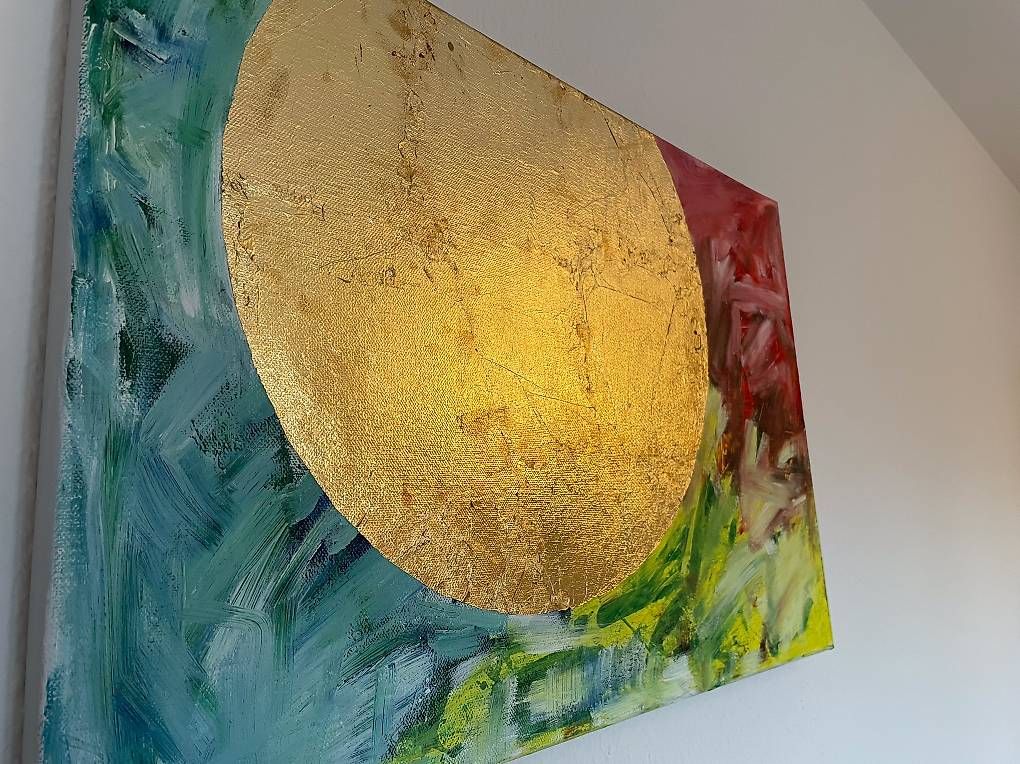 Foto & Immagini: Bild auf Leinwand mit Sonne aus Blattgold – Usato da Winterthur venduto da jellybean07 3