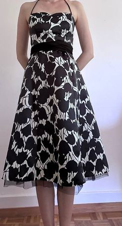 Cocktailkleid Schwarz-Weiss Gr. 36