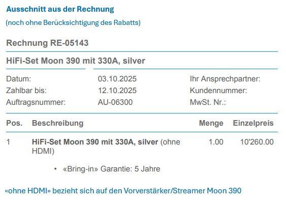 Amplificatori: Highend Verstärker Moon 330A, silver – Usato da Bern venduto da myrona 4
