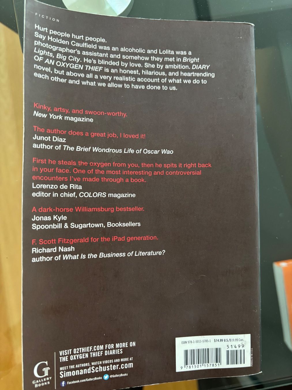 Bücher: Buch diary of an oxygen thief – Gebraucht aus Winterthur von D_Zel97 1