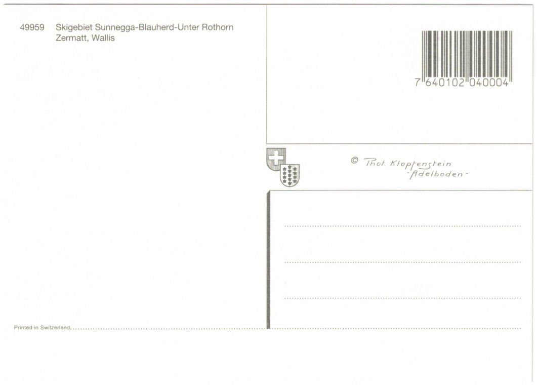 Cartoline postali: Zermatt - Luftseilbahn Rothorn – Usato da Binningen venduto da Mountainrider 1