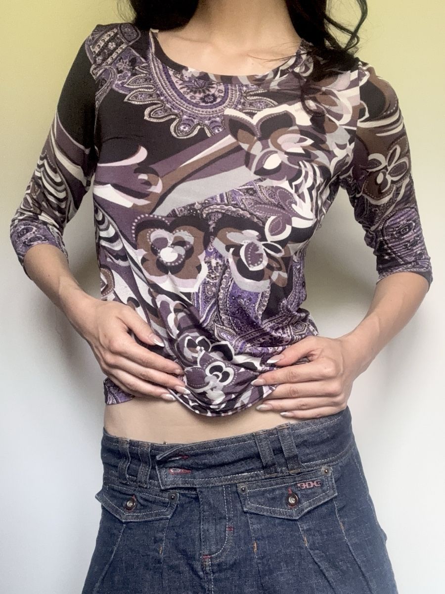 Tops: vintage pattern 3/4 mesh top – D'occasion à Leissigen par lamooniade