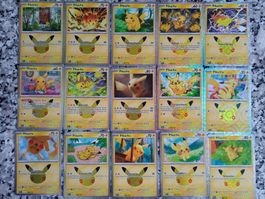 Pokémon 30th - 15 verschiedene Pikatchu-Karten - DE
