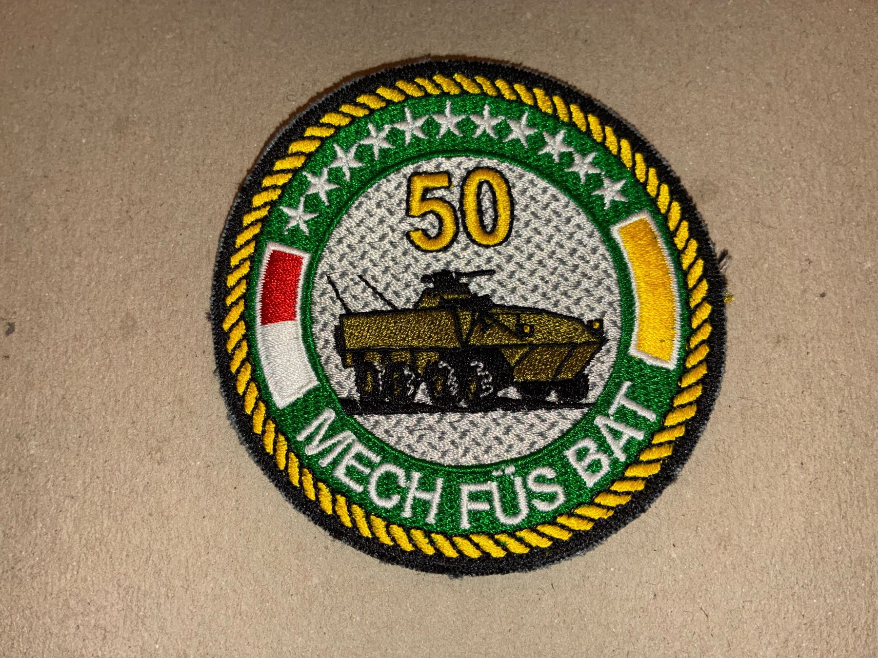 Schweizer Armee Patches: Patch Mech Füs Bat 50 kp III – Gebraucht aus Oberiberg von stab