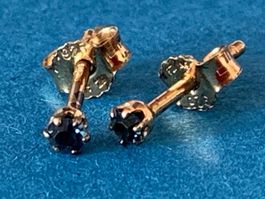 Ohrstecker blau silber vergoldet