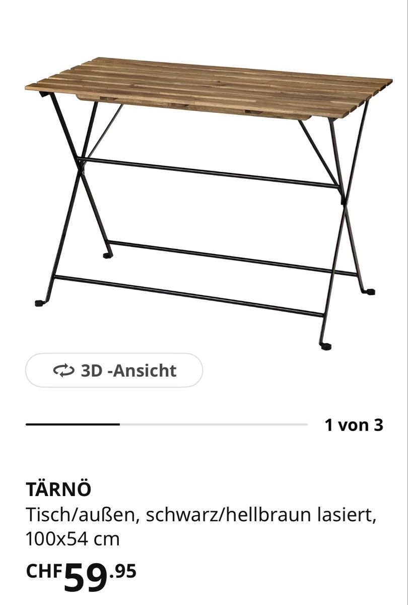 Tavoli: Gartentisch Ikea – Nuovo (secondo la descrizione) da Uster venduto da tahu72 3