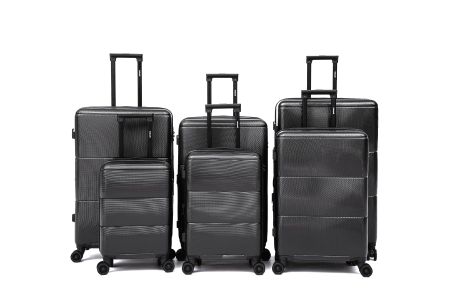 6 tlg. Kofferset Unbreakable Polycarbonat gateBAG GRAU NEU