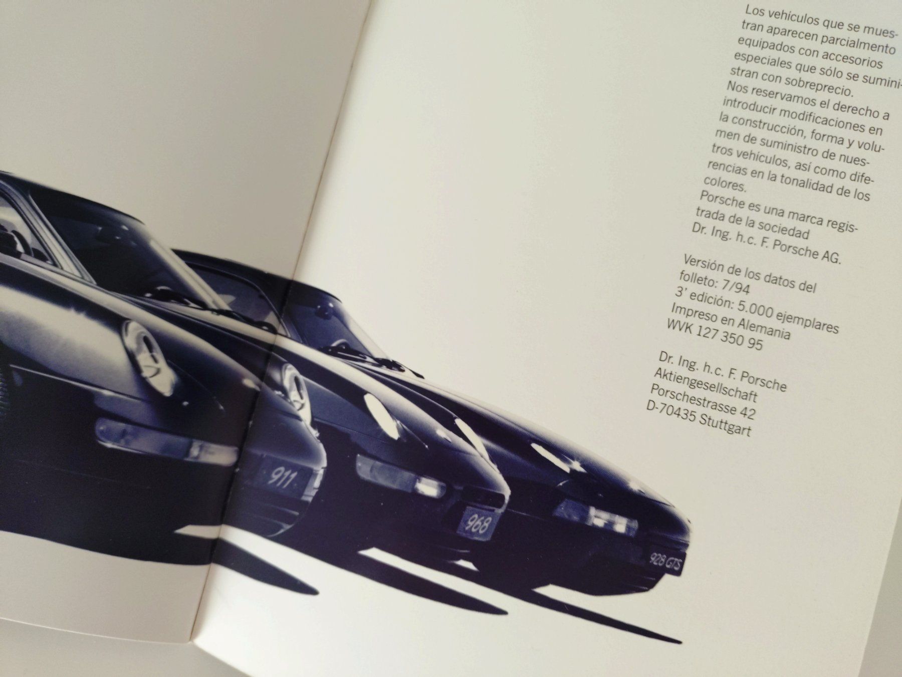 Riviste & Magazine: PORSCHE PROGRAMM 1994 - 968, 911, 928 - Prospekt / Broschüre – Nuovo (secondo la descrizione) da Viganello venduto da CARLiteratur 8