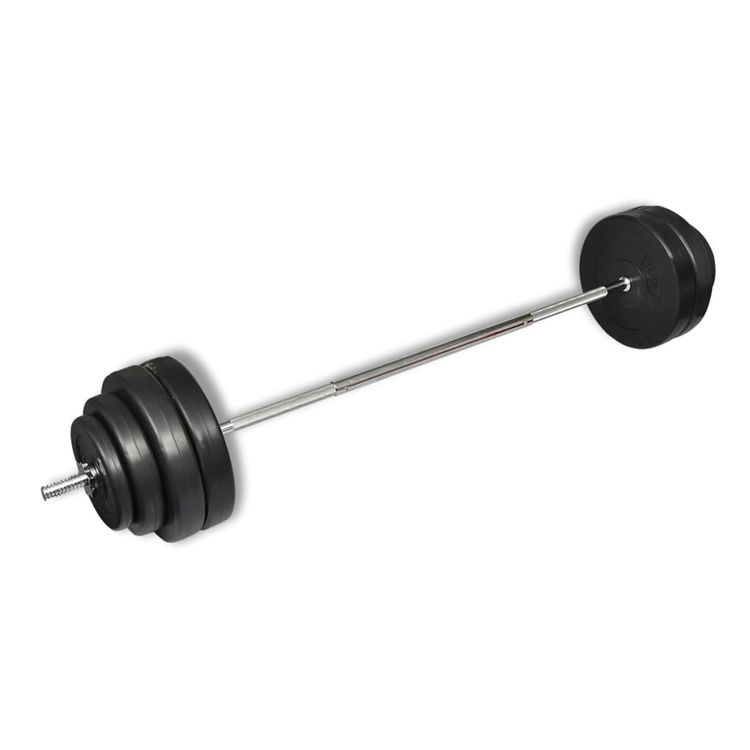 Step Fitness Langhantel-Set Mit 4 Gewichten & Stange – 27,2 Kg, Pulverbeschichtet | Ideal Für Home Gym, Krafttraining
