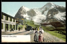 Wengernalp mit Eiger und Mönch, Bergbah