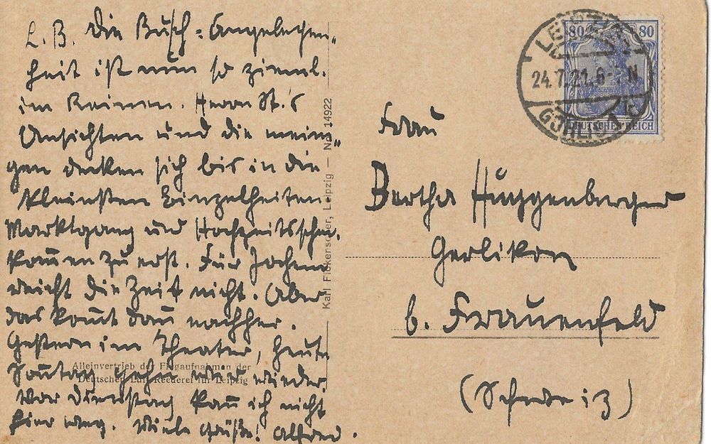 Alfred Huggenberger,Frauenfeld, Gerlikon, Autograph, Leipzig (Gebraucht ...