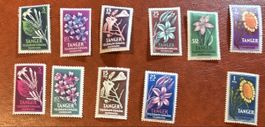 Timbres de télégraphe de Tanger, 1957, fleurs