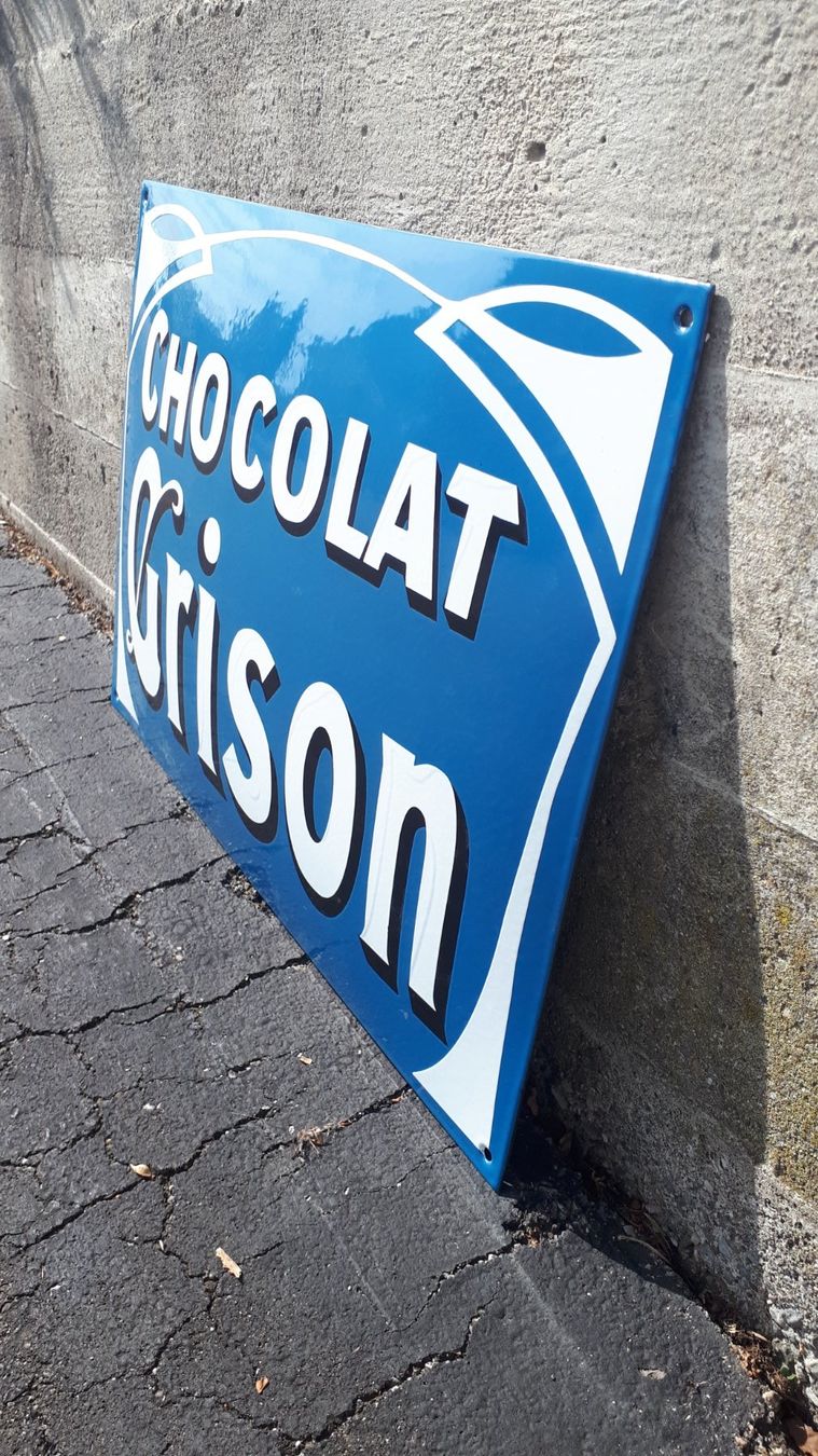Insegne: Emailschild Chocolat Grison – Usato da Zürich venduto da timbuktu03 1