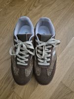 Sneaker Retro Style Braun / Beige Textil & Wildleder (40)