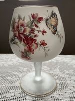 Kelch / Teelicht - Blumendesign mit Schmetterling, Vintage