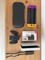 Nintendo Switch OLED Gelb/Lila + Tasche  kaum gebraucht 