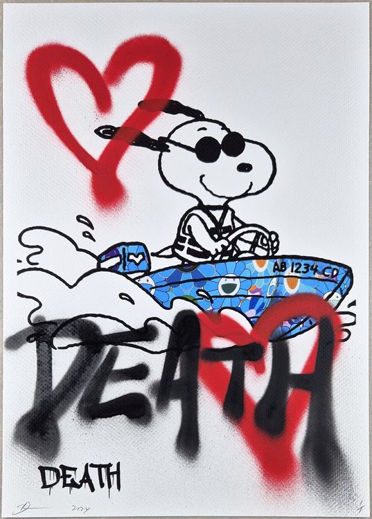 Death NYC Pop Art Druck quot Boat Driver Snoopy Unikat 1 von 1 (Neu
