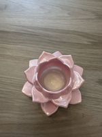Teelichthalter Keramik Lotus Form Rosa neuwertig
