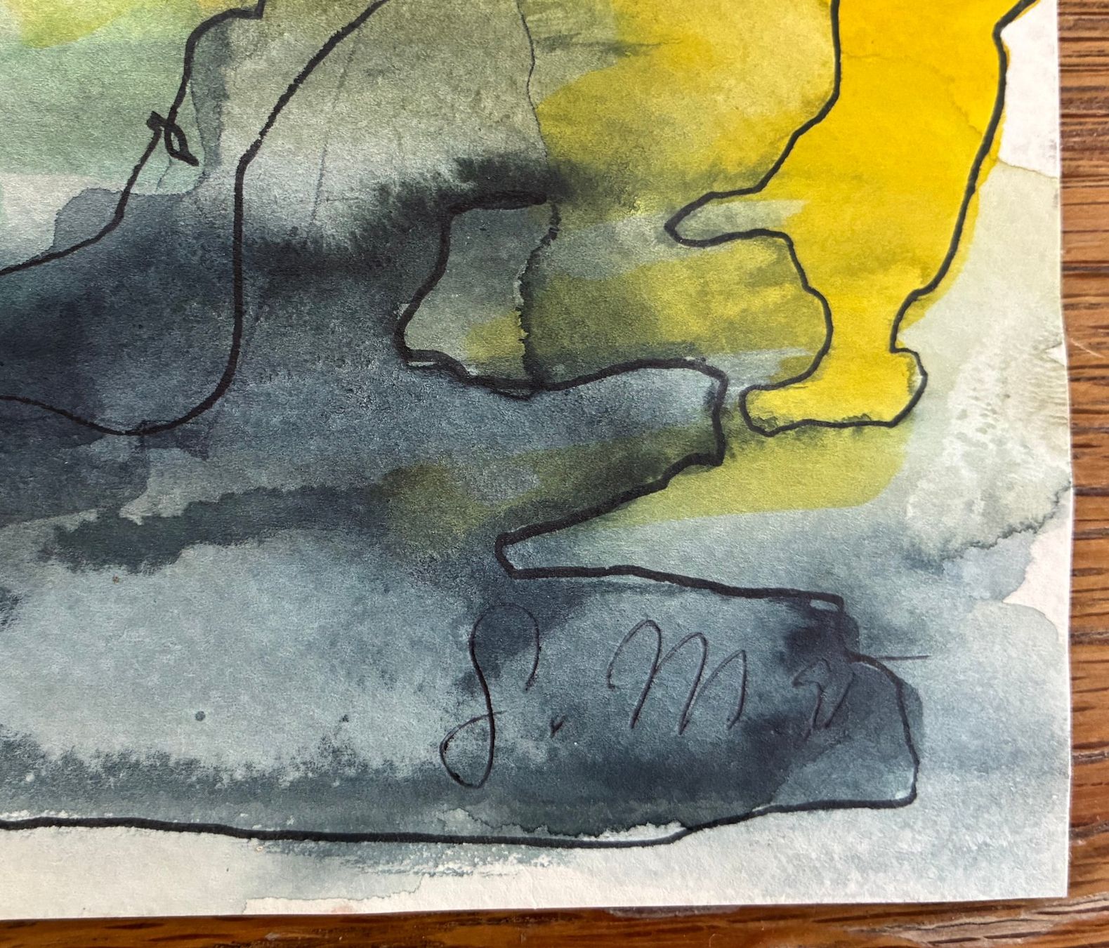 Gemälde: Das Grab - Monogrammiert S . M .  - Aquarell – Gebraucht aus Meinisberg von duveen 3