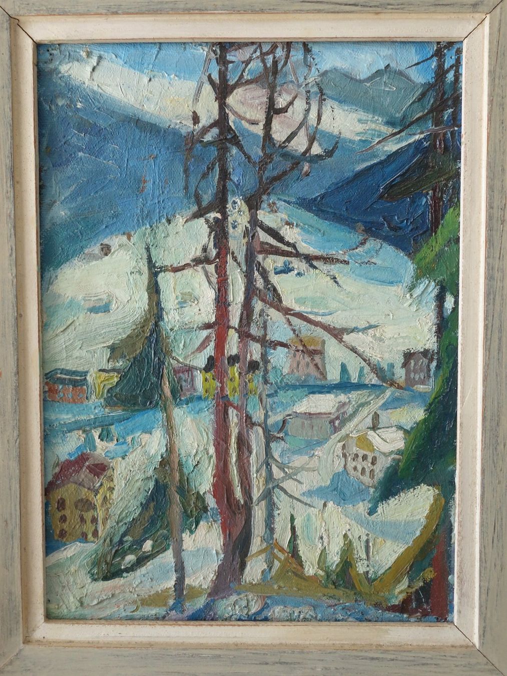 Dipinti: HANS AFFELTRANGER - Gemälde - DAVOSER LANDSCHAFT 1953 – Usato da Ibach venduto da Ibanto