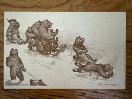 Antike Postkarte, Bärenkarte, ungelaufen