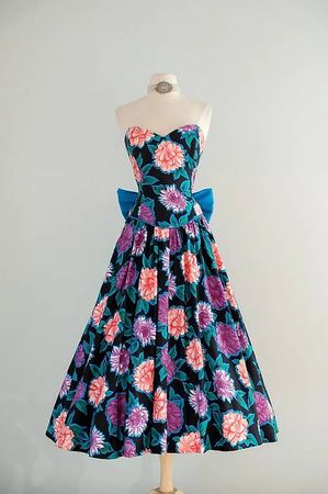 Robe fleurie vintage 1980 - Kathryn Conover