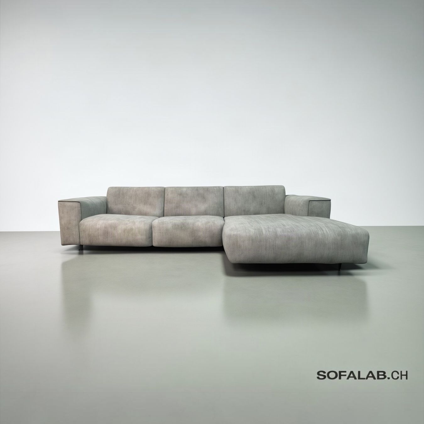 Divani: Moderns Ecksofa grau mit Chaiselongue – Usato da Bachenbülach venduto da Sofalab.swiss