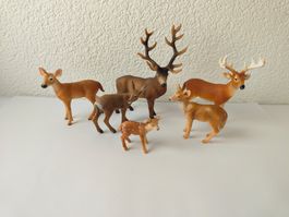 Schleich Hirsch Reh Ricke Familie Set Waldtiere Sammlung