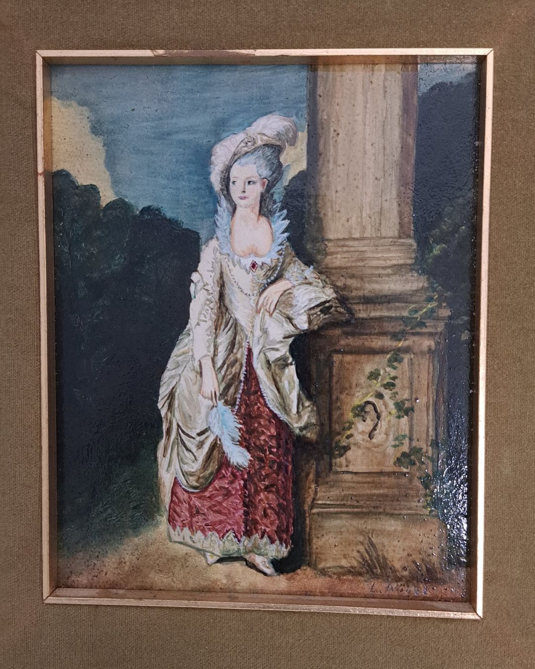 Gemälde: Antikes Ölbild Mrs. Graham mit Goldrahmen – Gebraucht aus Luzern von Salemanlu 1