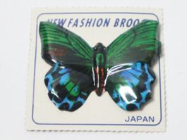 70's Schmetterling Metall Brosche made in Japan