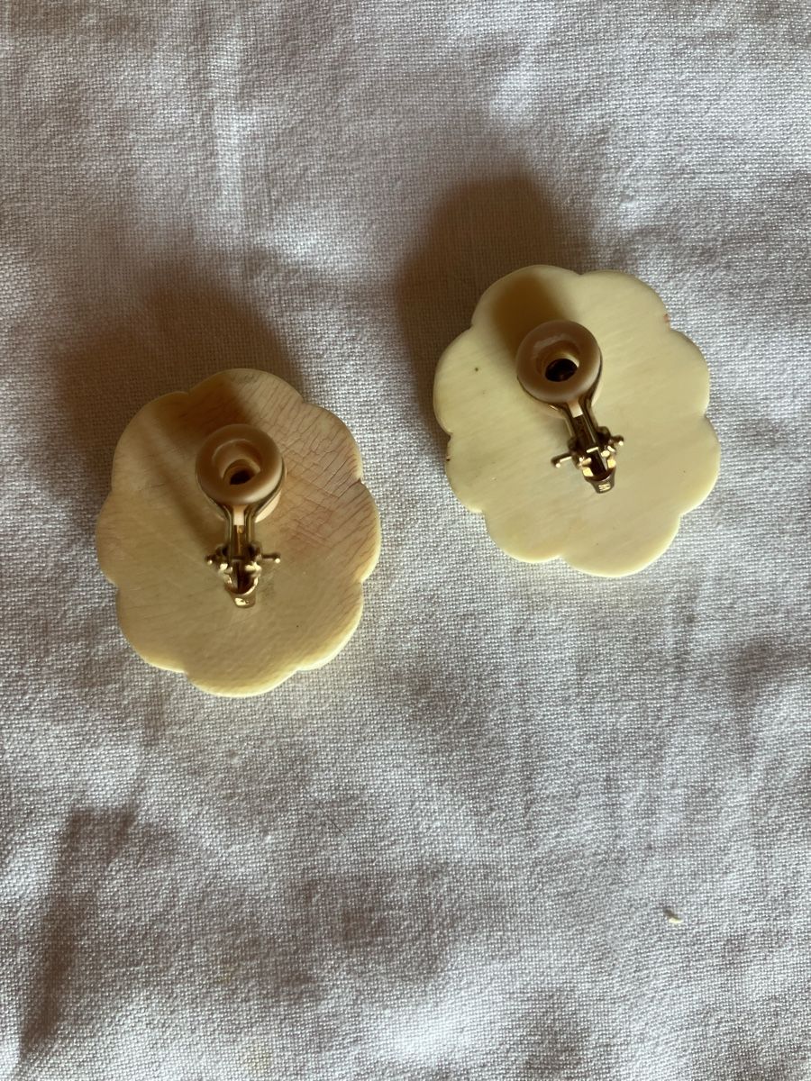 Boucles d'oreille: Vintage Ohrclips Knochen – D'occasion à Bassersdorf par groovygremlin 2