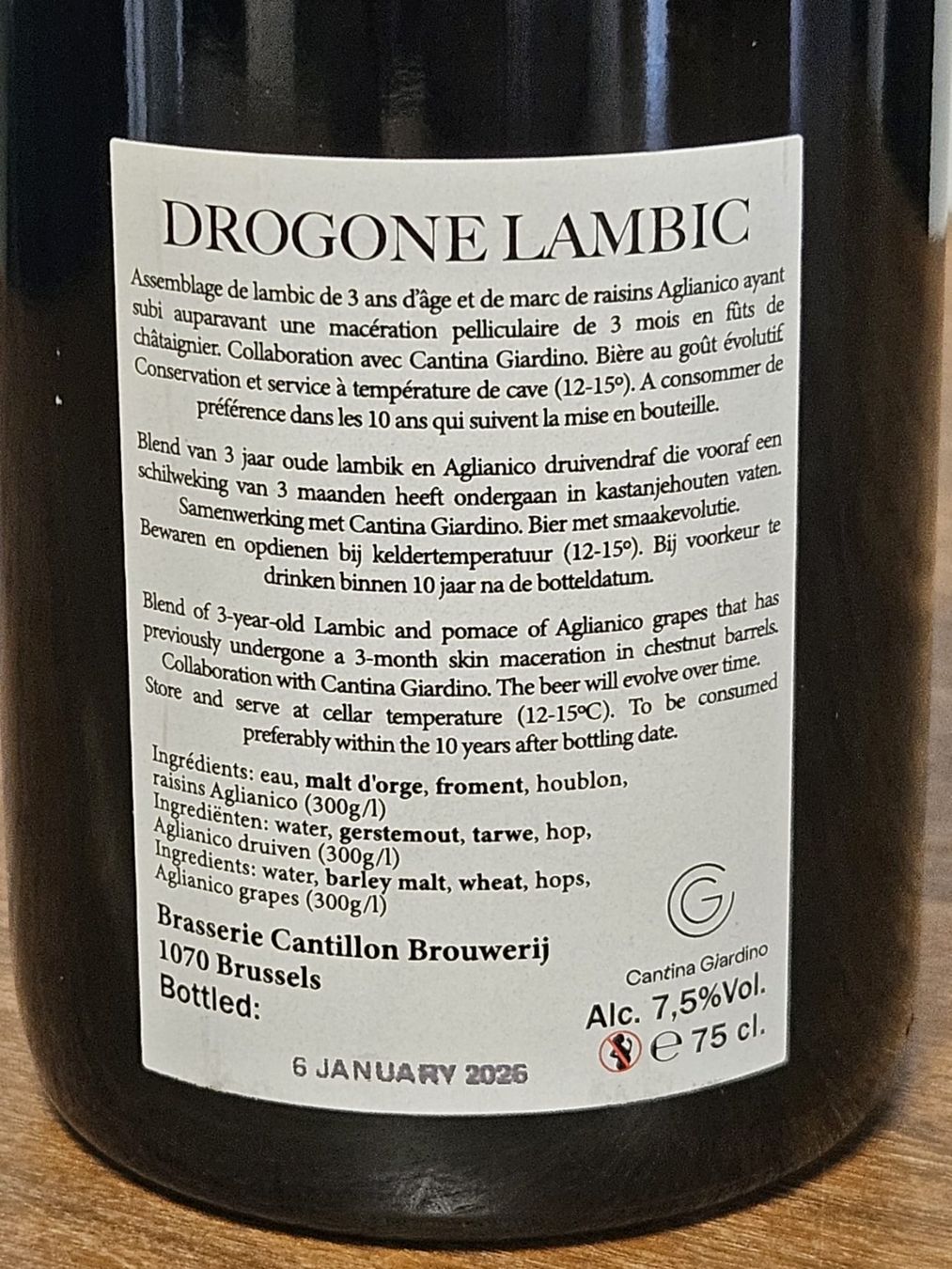 Spiritueux: Cantillon - Drogone Lambic – D'occasion à Ostermundigen par Kaervek_SUI 3