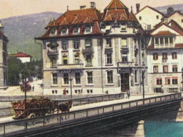 Cartoline postali: SOLOTHURN SO AK 1916 POSTGEBÄUDE BRÜCKE BELEBT BUGS – Usato da Ettingen venduto da Hausi4711 1