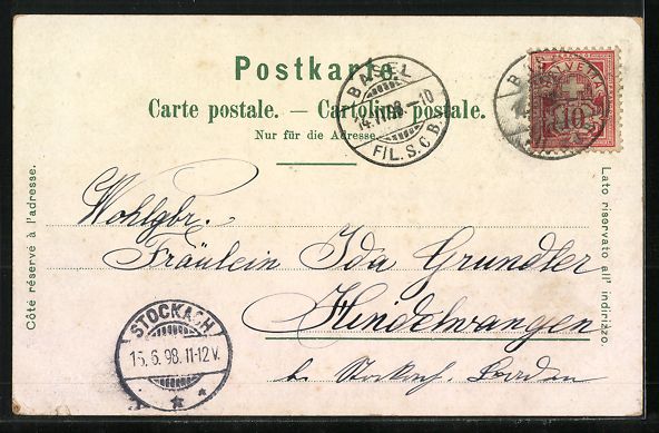 Cartes postales: Litho Basel, Strassburger Denkmal, Das R – D'occasion à Berlin par bartko-reher 1