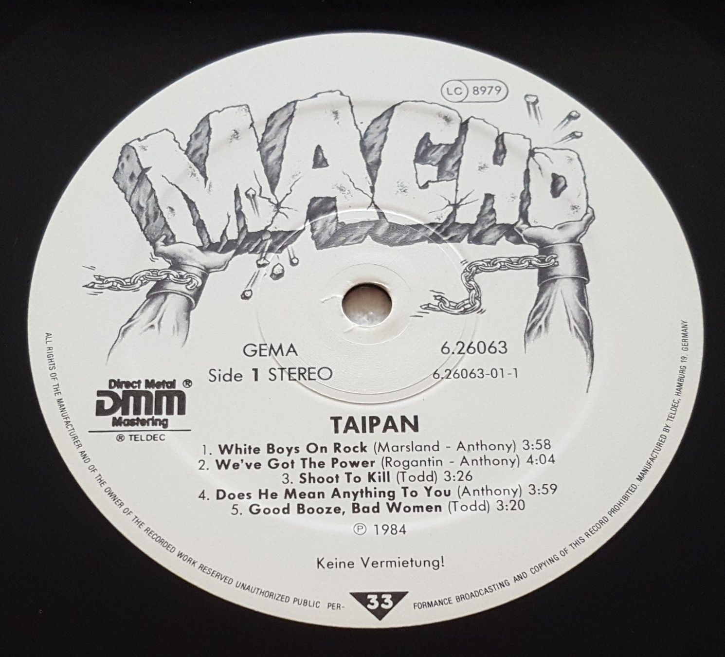 Dischi in vinile: Taipan - Taipan - LP - 1984 - First Press – Usato da Uster venduto da Zardodel 4